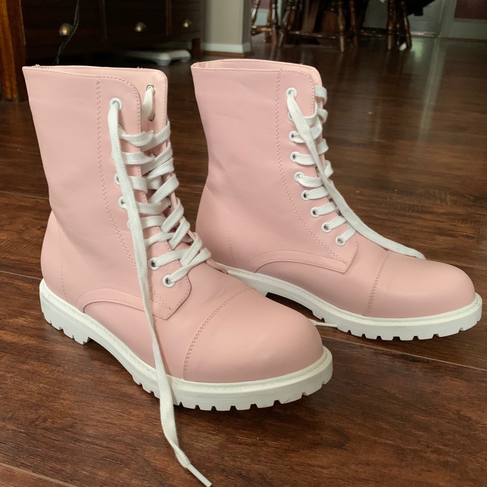 Pink Combat Boots